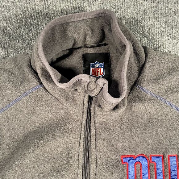 New York Giants Mens Large Full Zip Fleece Vest NFL Football Cold Weather - Picture 4 of 8